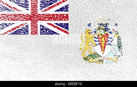 Fahne von British Antarctic Territory mit alten Textur. Vector Illustration Stock Vektor