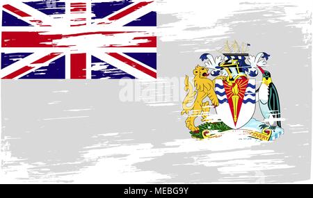 Fahne von British Antarctic Territory mit alten Textur. Vector Illustration Stock Vektor