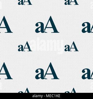 Schrift vergrößern, aA Symbol unterzeichnen. Nahtlose Muster mit geometrischen Struktur. Vector Illustration Stock Vektor