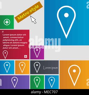 Karte poiner Symbol unterzeichnen. Tasten. Moderne Schnittstelle website buttons mit Cursor Mauszeiger. Vector Illustration Stock Vektor