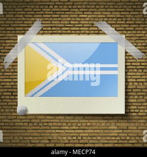 Flaggen von Tuva am Rahmen auf einem Stein Hintergrund. Vector Illustration Stock Vektor