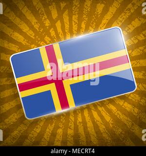 Flagge von Aland mit alten Textur. Vector Illustration Stock Vektor