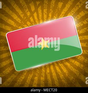 Flagge Burkina Faso mit alten Textur. Vector Illustration Stock Vektor