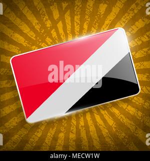 Flagge des Fürstentums Sealand mit alten Textur. Vector Illustration Stock Vektor