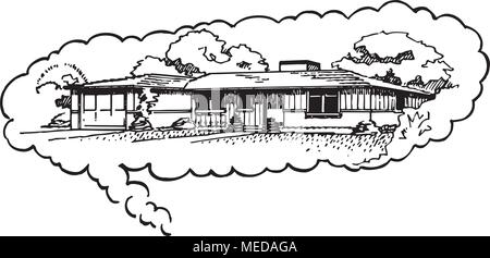 Traumhaus - Retro Clipart Illustration Stock Vektor