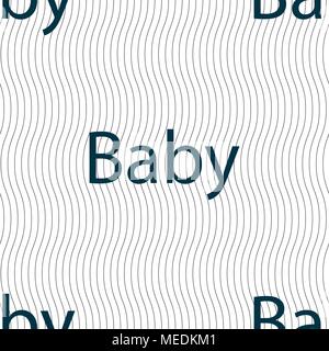 Baby an Bord Schild Symbol. In dem Auto Achtung Symbol für Kleinkinder. Baby Schnuller Sauger. Nahtlose Muster mit geometrischen Struktur. Vector Illustration Stock Vektor