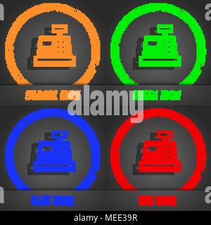Kasse Symbol. Modernen Stil. In den Orange, Grün, Blau, Grün design. Vector Illustration Stock Vektor