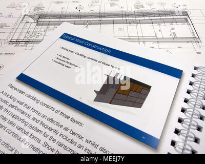 Rainscreen cladding Technical Guide, Gebäudehülle Fassade System in der Bauwirtschaft Stockfoto