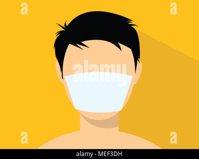 Ein Mann mit einer Maske Abbildung mit Flat Style Vektor Stockfoto