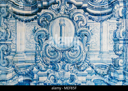 Schöne Keramische Wand Textur Muster oder Azulejos in Lissabon, Portugal Stockfoto