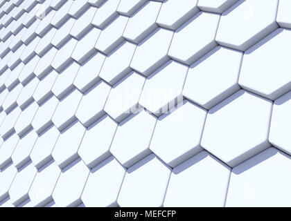 Abstrakte sechseckige Design Hintergrund, 3D-Rendering Stockfoto