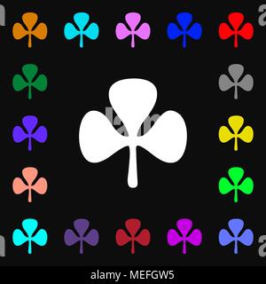 Kleeblatt Symbol unterzeichnen. Vielen bunten Symbole für Ihr Design. Vector Illustration Stock Vektor