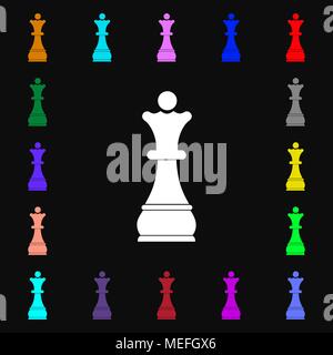 Chess Queen Icon Anmelden. Vielen bunten Symbole für Ihr Design. Vector Illustration Stock Vektor