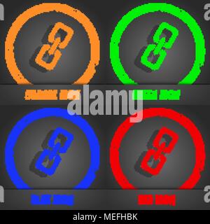 Link Symbol. Modernen Stil. In den Orange, Grün, Blau, Rot Design. Vector Illustration Stock Vektor