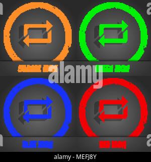 Symbol wiederholen. Modernen Stil. In den Orange, Grün, Blau, Rot Design. Vector Illustration Stock Vektor