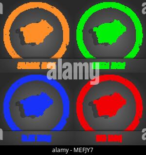 Piggy Bank Symbol. Modernen Stil. In den Orange, Grün, Blau, Rot Design. Vector Illustration Stock Vektor