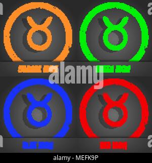 Taurus Symbol. Modernen Stil. In den Orange, Grün, Blau, Rot Design. Vector Illustration Stock Vektor