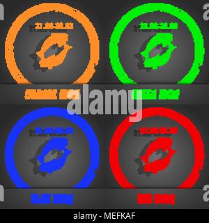 Fische Sternzeichen Symbol. Modernen Stil. In den Orange, Grün, Blau, Rot Design. Vector Illustration Stock Vektor