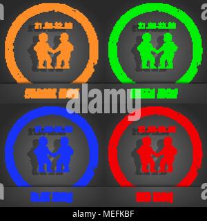 Gemini Symbol. Modernen Stil. In den Orange, Grün, Blau, Rot Design. Vector Illustration Stock Vektor