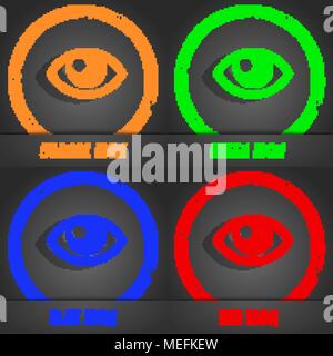 Symbol "Rote-Augen". Modernen Stil. In den Orange, Grün, Blau, Rot Design. Vector Illustration Stock Vektor