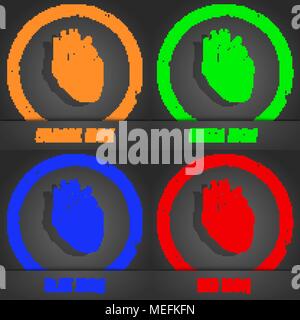Menschliche Herz Symbol. Modernen Stil. In den Orange, Grün, Blau, Rot Design. Vector Illustration Stock Vektor