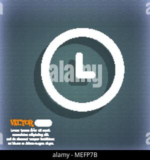 Symbol Uhr. Auf dem blau-grünen Abstrakt Hintergrund mit Schatten und Platz für Ihren Text. Vector Illustration Stock Vektor