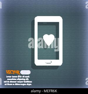 Schreiben Liebe, Valentinstag, Billet-doux, romantische Pen pals Symbol. Auf dem blau-grünen Abstrakt Hintergrund mit Schatten und Platz für Ihren Text. Vektor krank Stock Vektor