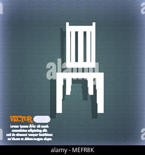 Stuhl Symbol. Auf dem blau-grünen Abstrakt Hintergrund mit Schatten und Platz für Ihren Text. Vector Illustration Stock Vektor