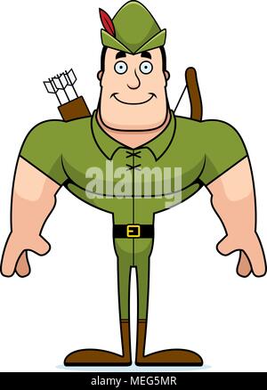Ein cartoon Robin Hood lächelnd. Stock Vektor