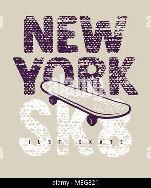 Skateboard Typografie. T-Grafik. New York Skateboard t-shirt design Stock Vektor