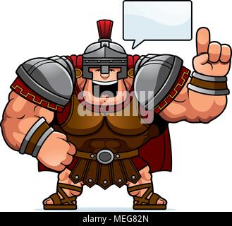 Ein Cartoon Illustration eines römischen Zenturio zu sprechen. Stock Vektor