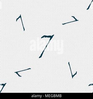 Nummer sieben Symbol unterzeichnen. Nahtlose Muster mit geometrischen Struktur. Vector Illustration Stock Vektor