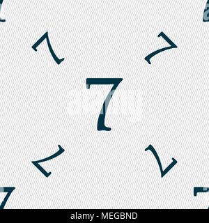 Nummer sieben Symbol unterzeichnen. Nahtlose Muster mit geometrischen Struktur. Vector Illustration Stock Vektor