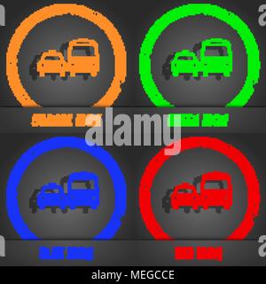Taxi Symbol. Modernen Stil. In den Orange, Grün, Blau, Grün design. Vector Illustration Stock Vektor
