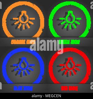 Glühlampe Symbol. Modernen Stil. In den Orange, Grün, Blau, Grün design. Vector Illustration Stock Vektor