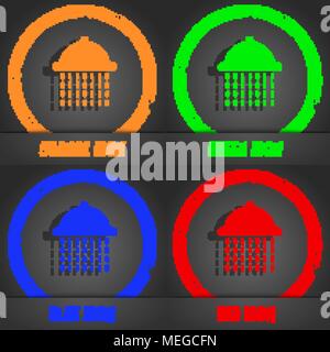 Dusche Symbol. Modernen Stil. In den Orange, Grün, Blau, Grün design. Vector Illustration Stock Vektor