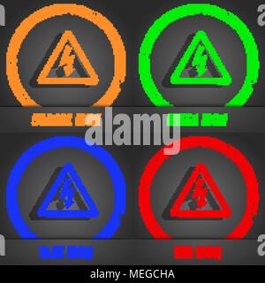 Spannung Symbol. Modernen Stil. In den Orange, Grün, Blau, Grün design. Vector Illustration Stock Vektor