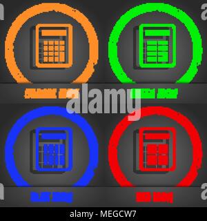 Symbol Rechner Symbol. Modernen Stil. In den Orange, Grün, Blau, Grün design. Vector Illustration Stock Vektor