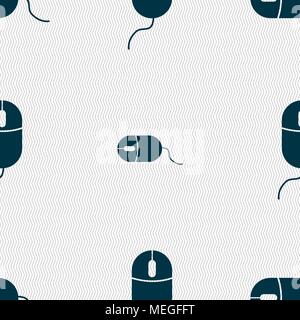 Computer Maus zeichen Symbol. Optical mit Rad Symbol. Nahtlose abstrakt Hintergrund mit geometrischen Formen. Vector Illustration Stock Vektor