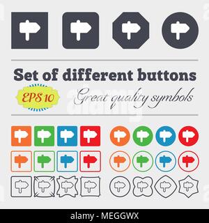Symbol unterzeichnen. Große bunte, vielfältige, hochwertige Tasten. Vector Illustration Stock Vektor