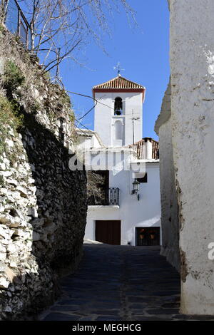 Capileira Dorfkirche, Capileira, Las Alpujarras, Provinz Granada, Spanien Stockfoto