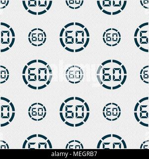 60 zweite Stoppuhr-symbol unterzeichnen. Nahtlose abstrakt Hintergrund mit geometrischen Formen. Vector Illustration Stock Vektor