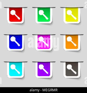 Küchengeräte Symbol unterzeichnen. Eingestellt von bunten modernen Etiketten für Ihr Design. Vector Illustration Stock Vektor