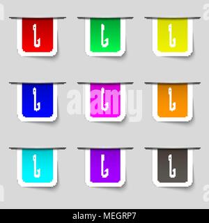 Angeln haken Symbol unterzeichnen. Eingestellt von bunten modernen Etiketten für Ihr Design. Vector Illustration Stock Vektor