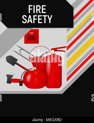 Brandschutzkonzept flyer Vorlage Stock Vektor