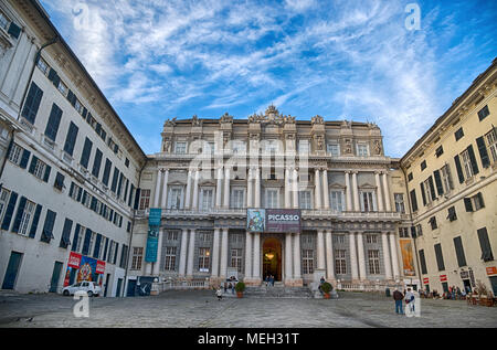 Genua (Genova), Italien, 16. April 2018 - Ansicht des Palazzo Ducale in der Innenstadt von Genua (Genova), Italien. Stockfoto