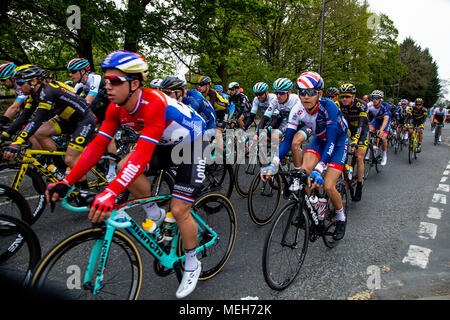 Radfahrer, die sich an der Tour de Yorkshire 2017 Stockfoto