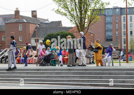 Die Sikh Vaisakhi Festival im Stadtzentrum von Leicester, 22. April 2018. Credit: Andy Morton/Alamy leben Nachrichten Stockfoto