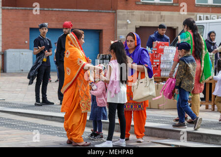 Die Sikh Vaisakhi Festival im Stadtzentrum von Leicester, 22. April 2018. Credit: Andy Morton/Alamy leben Nachrichten Stockfoto