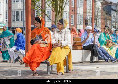 Die Sikh Vaisakhi Festival im Stadtzentrum von Leicester, 22. April 2018. Credit: Andy Morton/Alamy leben Nachrichten Stockfoto